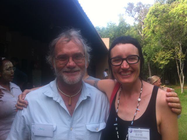 Louis Liebenberg and Mia Von Scha at an unschooling conference in Johannesburg, South Africa.